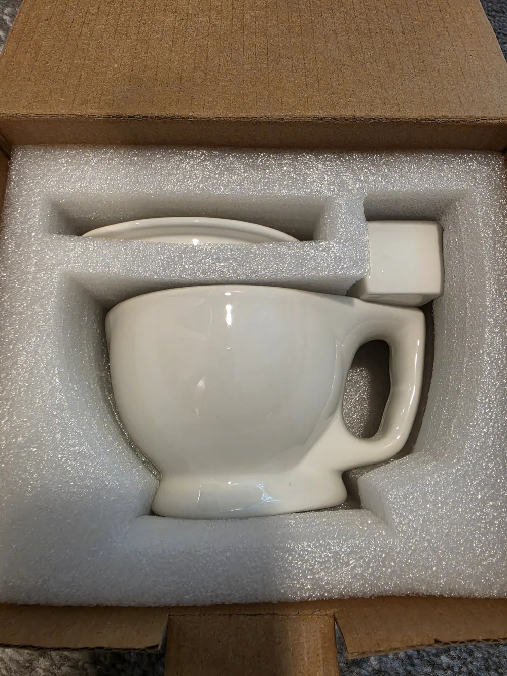 White Ceramic Novelty Toilet Mug with Lid